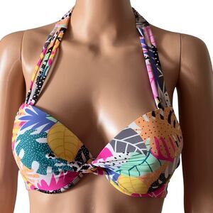 California Waves Twist Front Padded Underwired Swim Bra MEDIUM